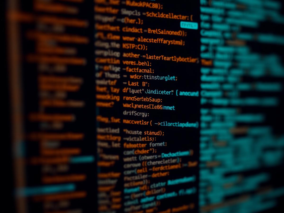 Source code close-up