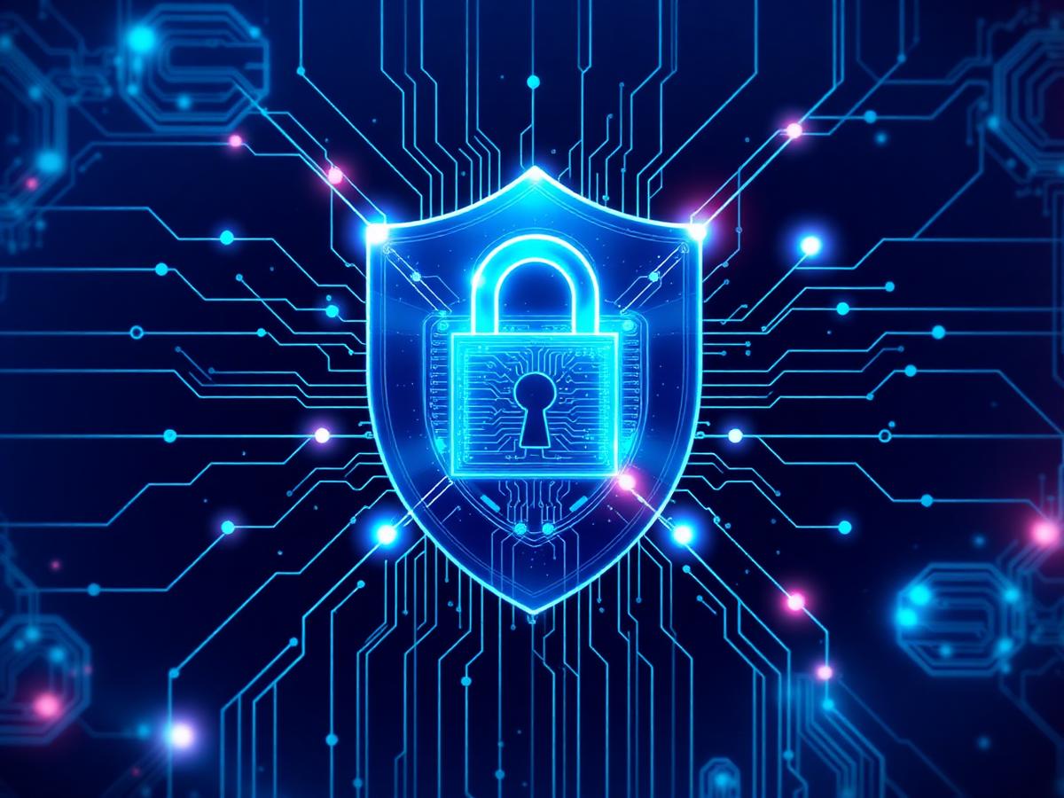 Cybersecurity shield illustration